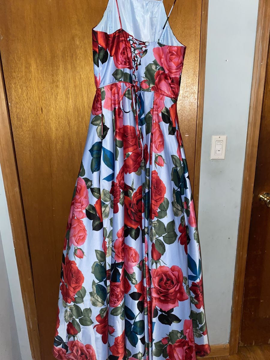 Size 12 Wedding Guest Floral Multicolor Ball Gown on Queenly