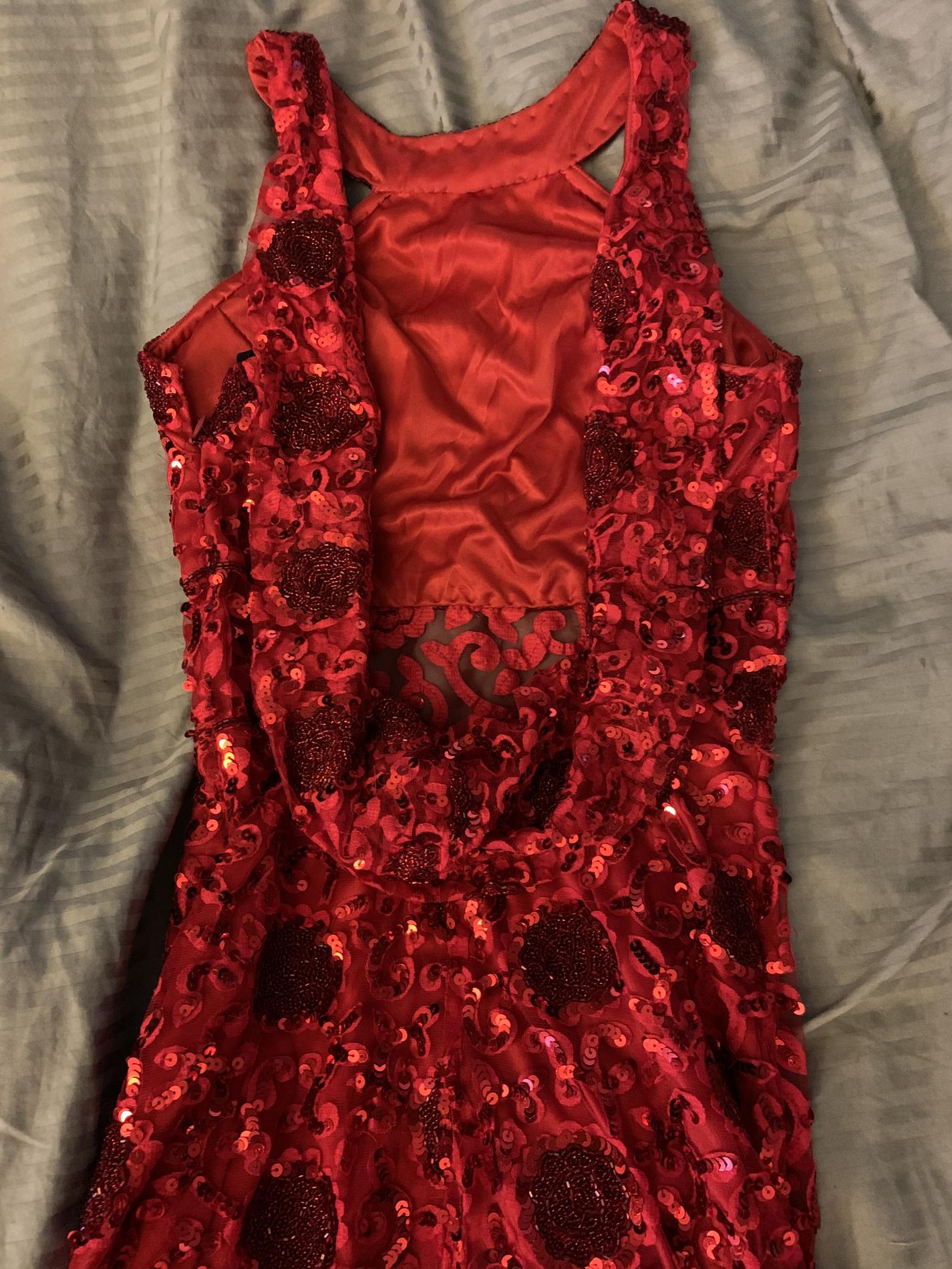 Primavera Red Size 0 Pageant Holiday High Neck Fully-beaded Cocktail Dress on Queenly