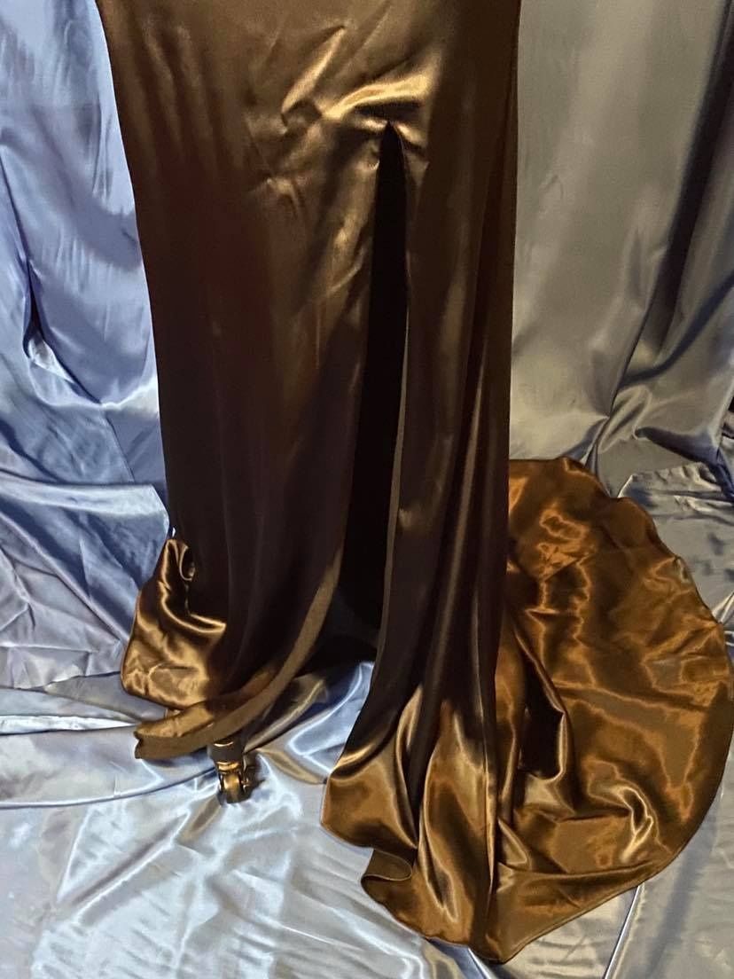 Black Label Wow Couture Size 4 Prom Satin Black Mermaid Dress on Queenly