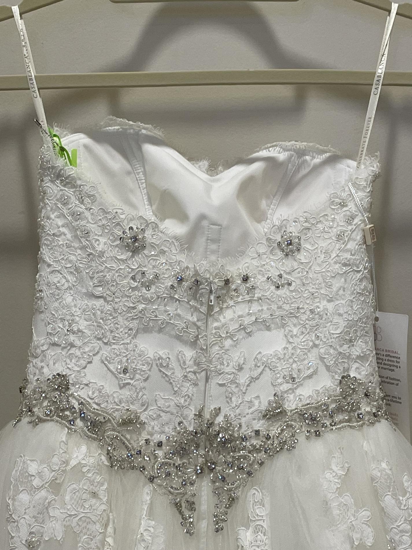 Casablanca Size 2 Wedding Strapless Lace White Dress With Train on Queenly