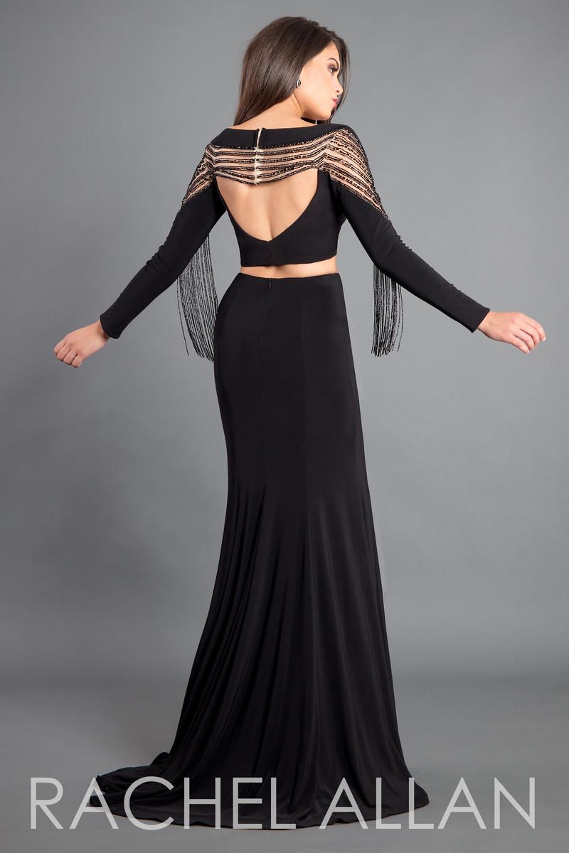 Style 8326 Rachel Allan Size 4 Prom Black Mermaid Dress on Queenly
