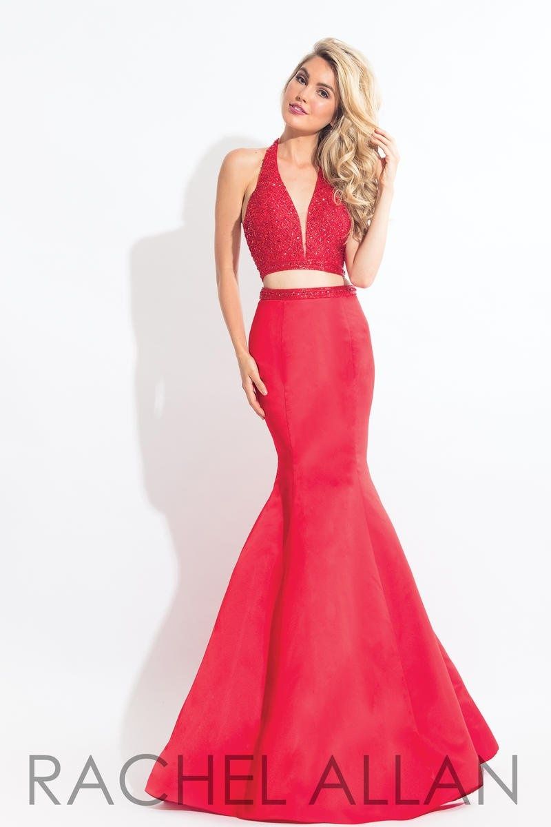 Style 6019 Rachel Allan Red Size 2 Pageant Tall Height Prom Mermaid Dress on Queenly