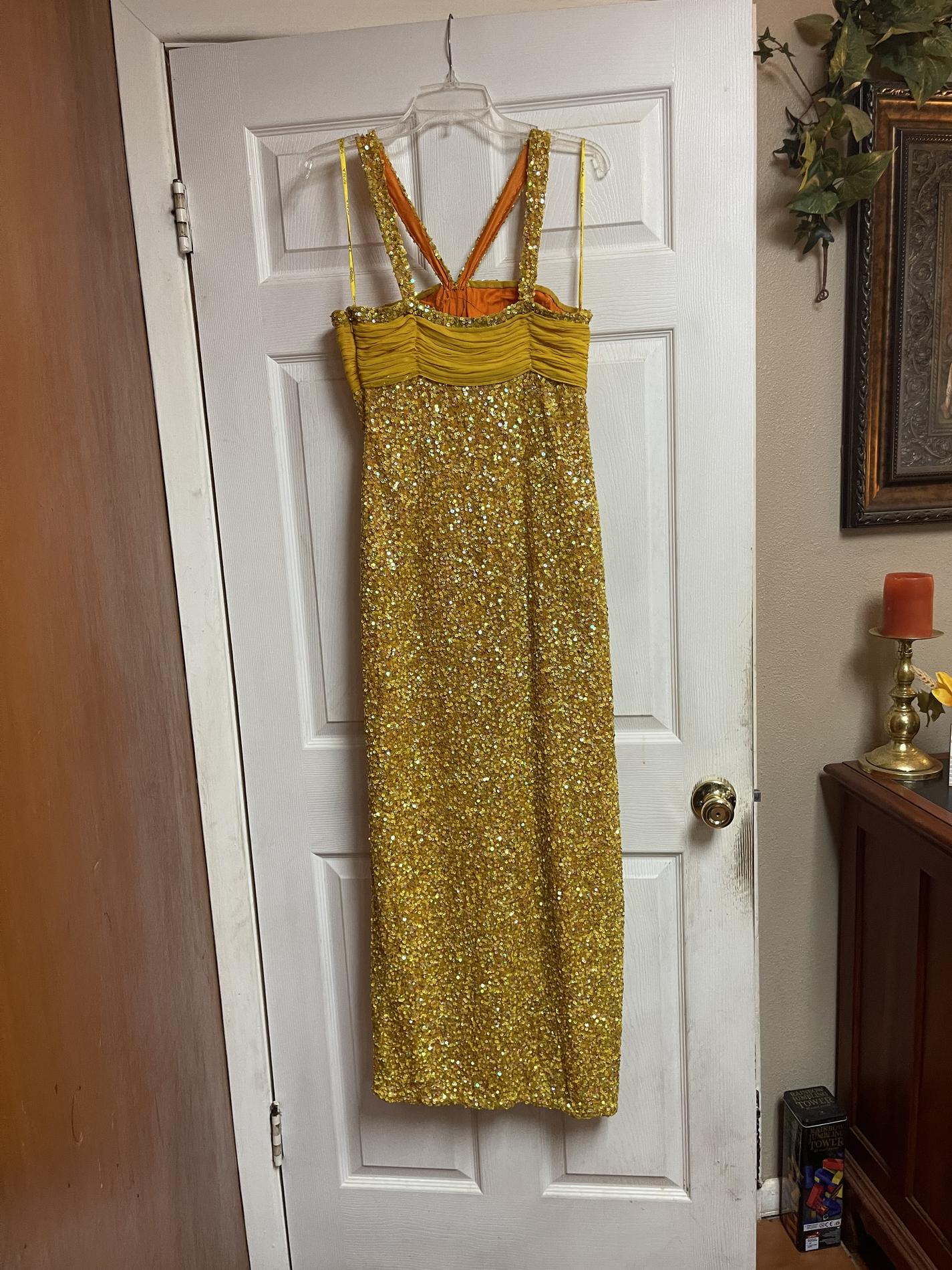 Scala Size 6 Pageant Yellow Floor Length Maxi on Queenly