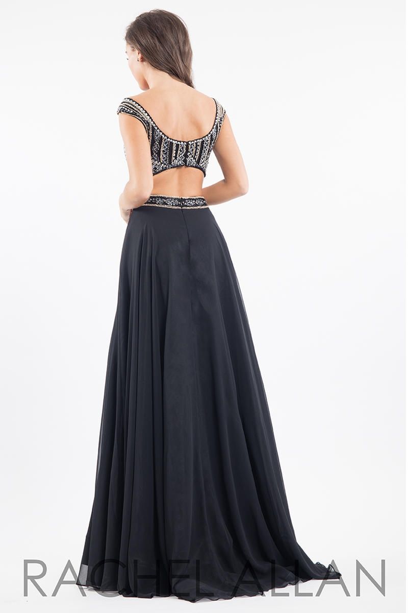 Style 7589 Rachel Allan Size 0 Prom Black A-line Dress on Queenly