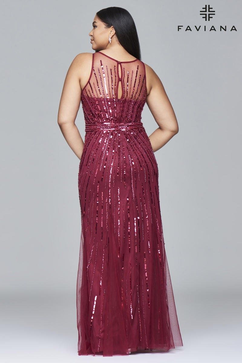 Style 9382 Faviana Plus Size 24 Burgundy Red Mermaid Dress on Queenly