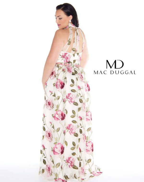 Style 77354 Mac Duggal Plus Size 20 Floral Multicolor A-line Dress on Queenly