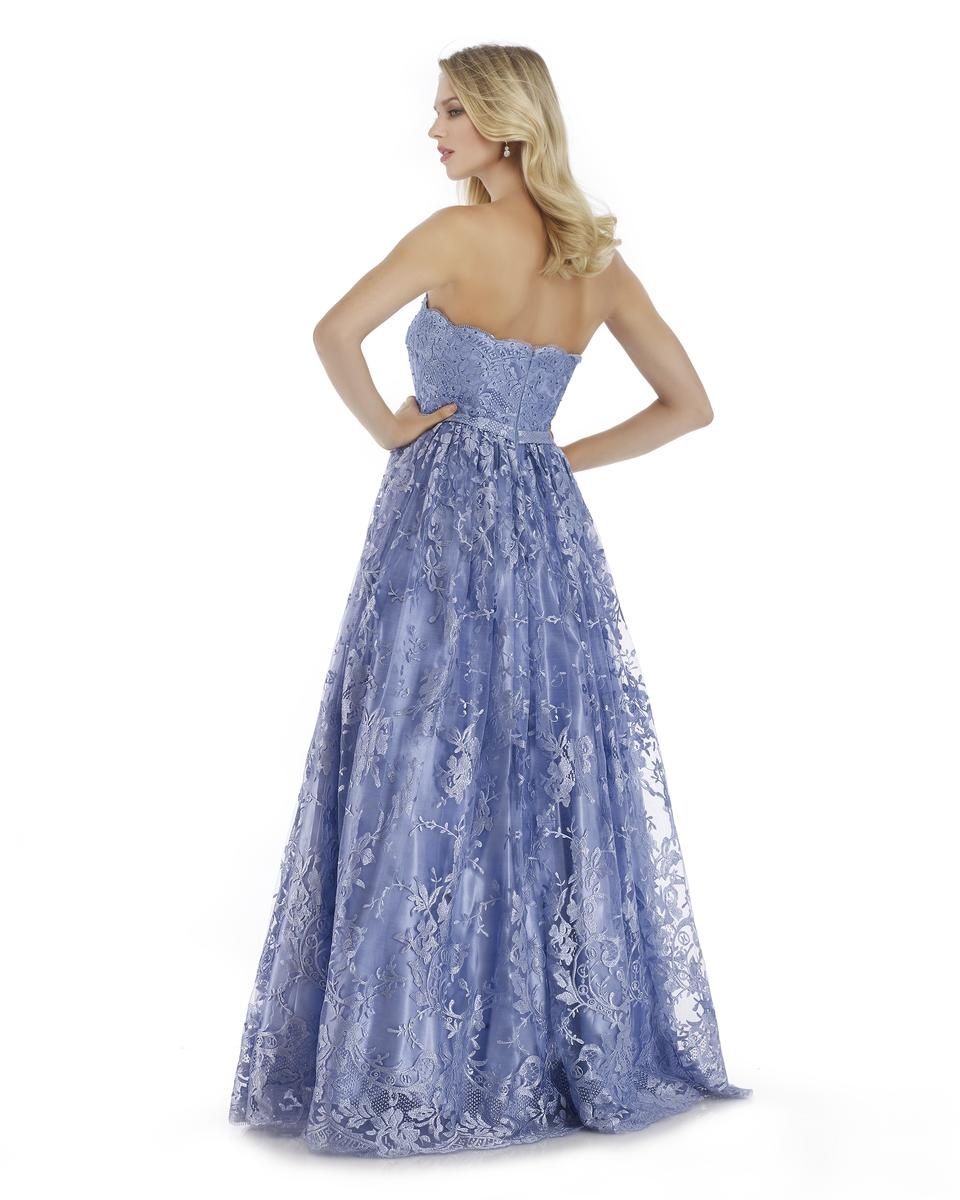 Style 15963 Morrell Maxie Size 8 Prom Lace Blue Ball Gown on Queenly