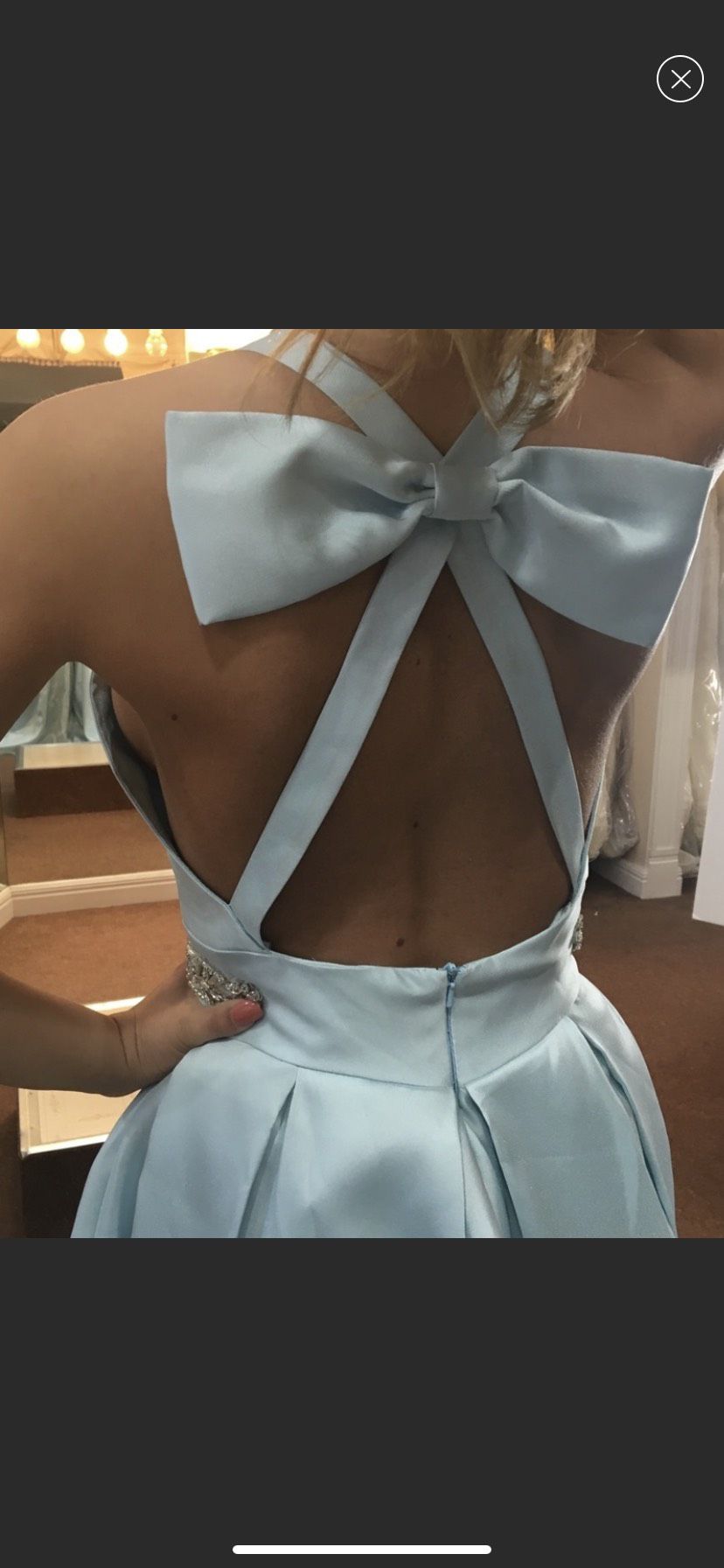 Fernando Wong Size 2 Prom Plunge Light Blue Dress With Train on Queenly