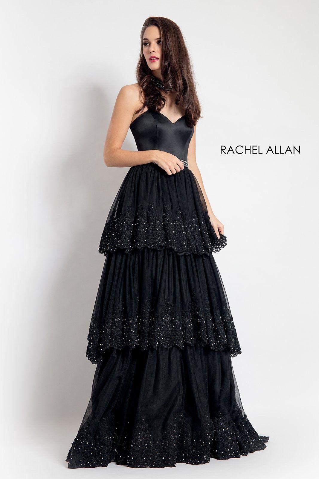 Size 4 Prom Lace Black Ball Gown on Queenly