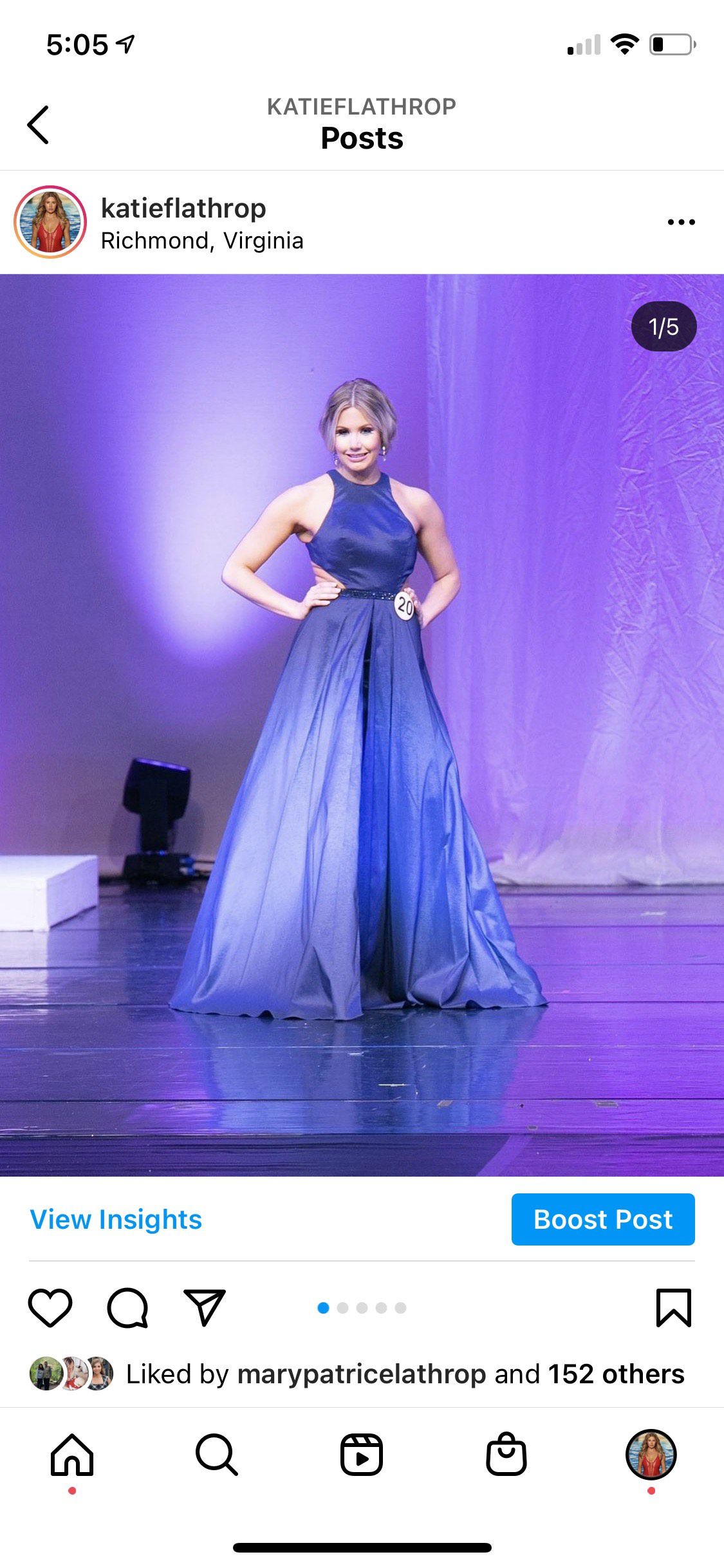 La Femme Size 2 Pageant Blue A-line Dress on Queenly