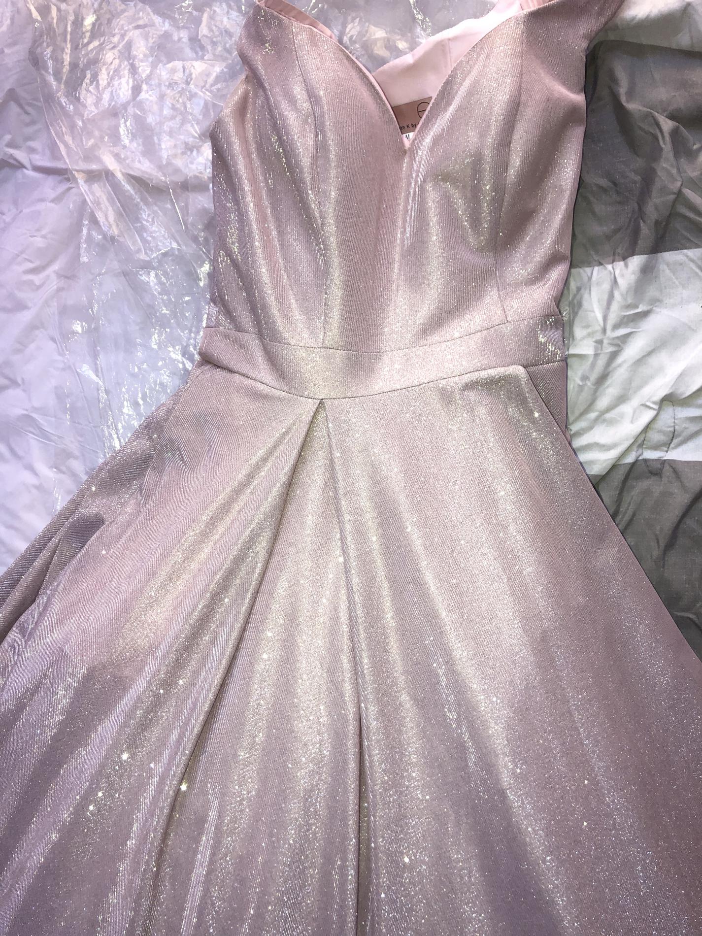 Size 12 Prom Off The Shoulder Light Pink Ball Gown on Queenly