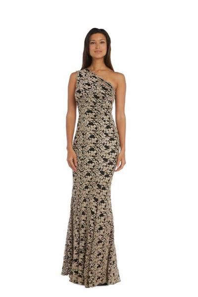 Nightway Size 8 Prom One Shoulder Gold Floor Length Maxi on Queenly