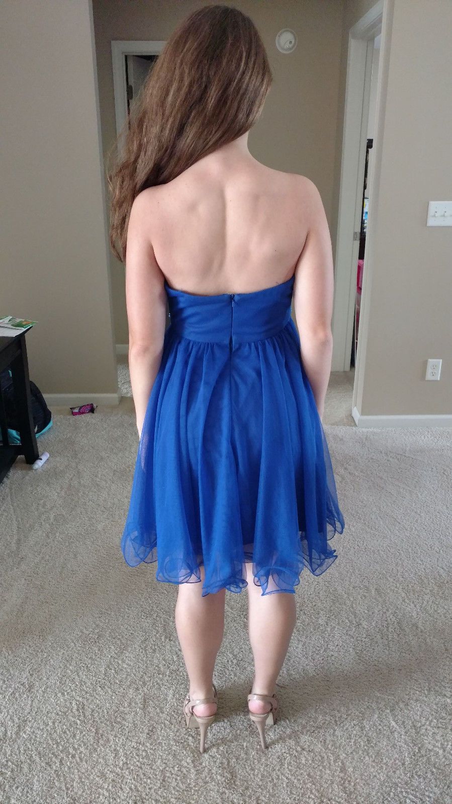 Size 4 Homecoming Strapless Royal Blue Cocktail Dress on Queenly