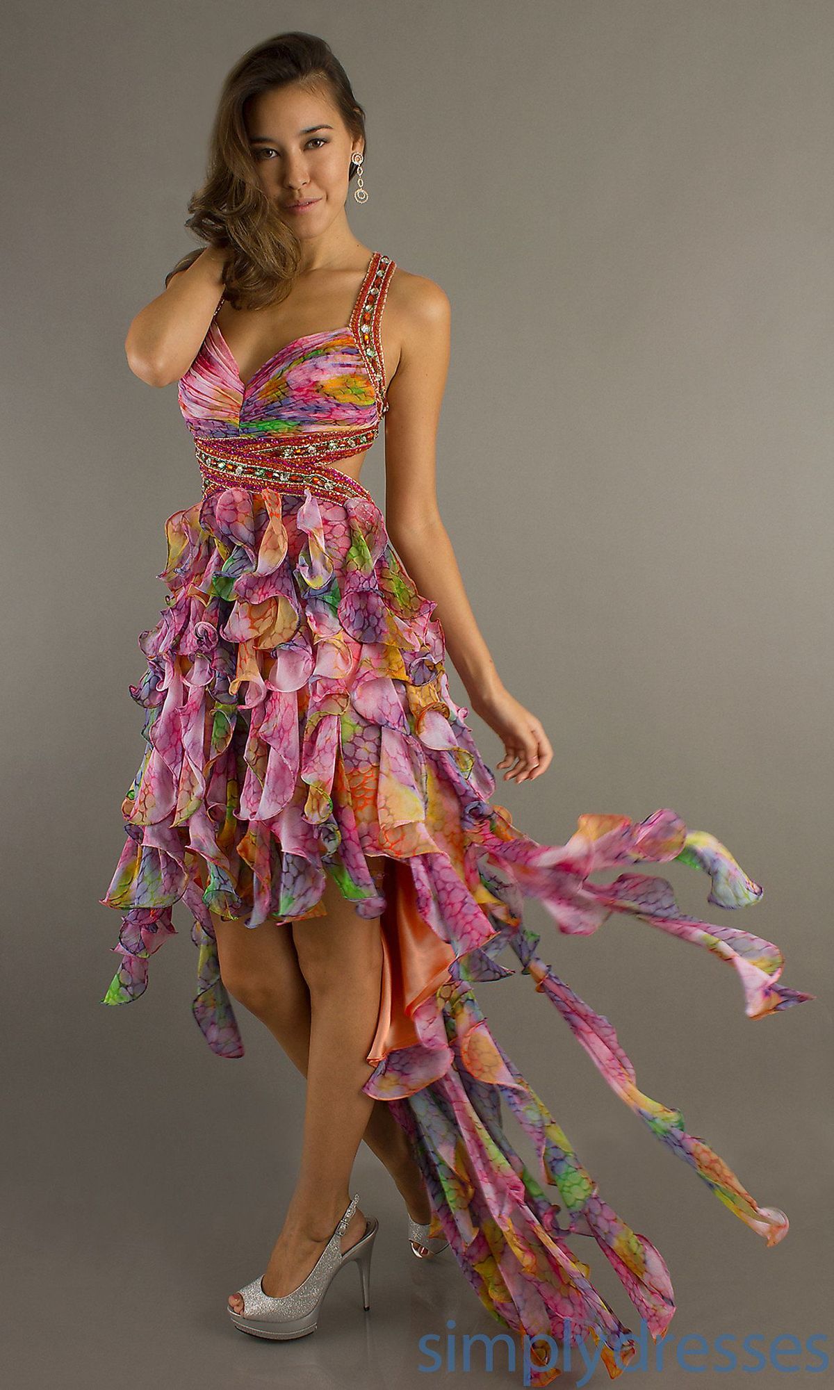 Style 8652 Dave and Johnny Size 0 Homecoming Sequined Multicolor Cocktail Dress on Queenly
