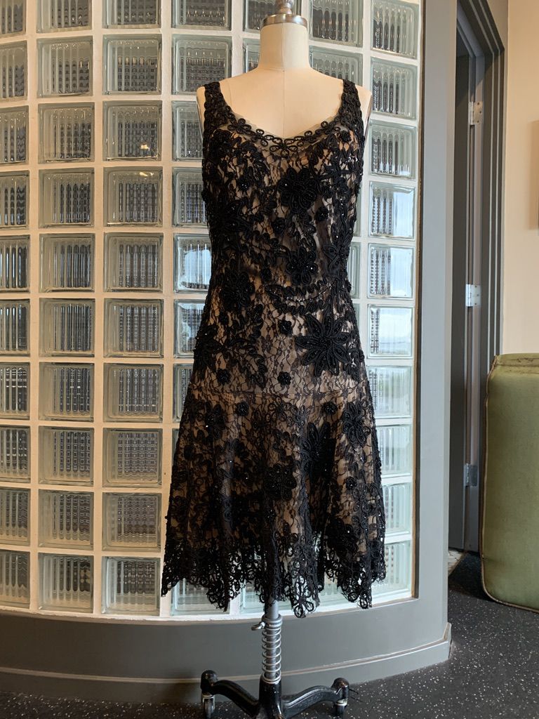 Sue Wong Size 12 Sheer Black Cocktail Dress on Queenly