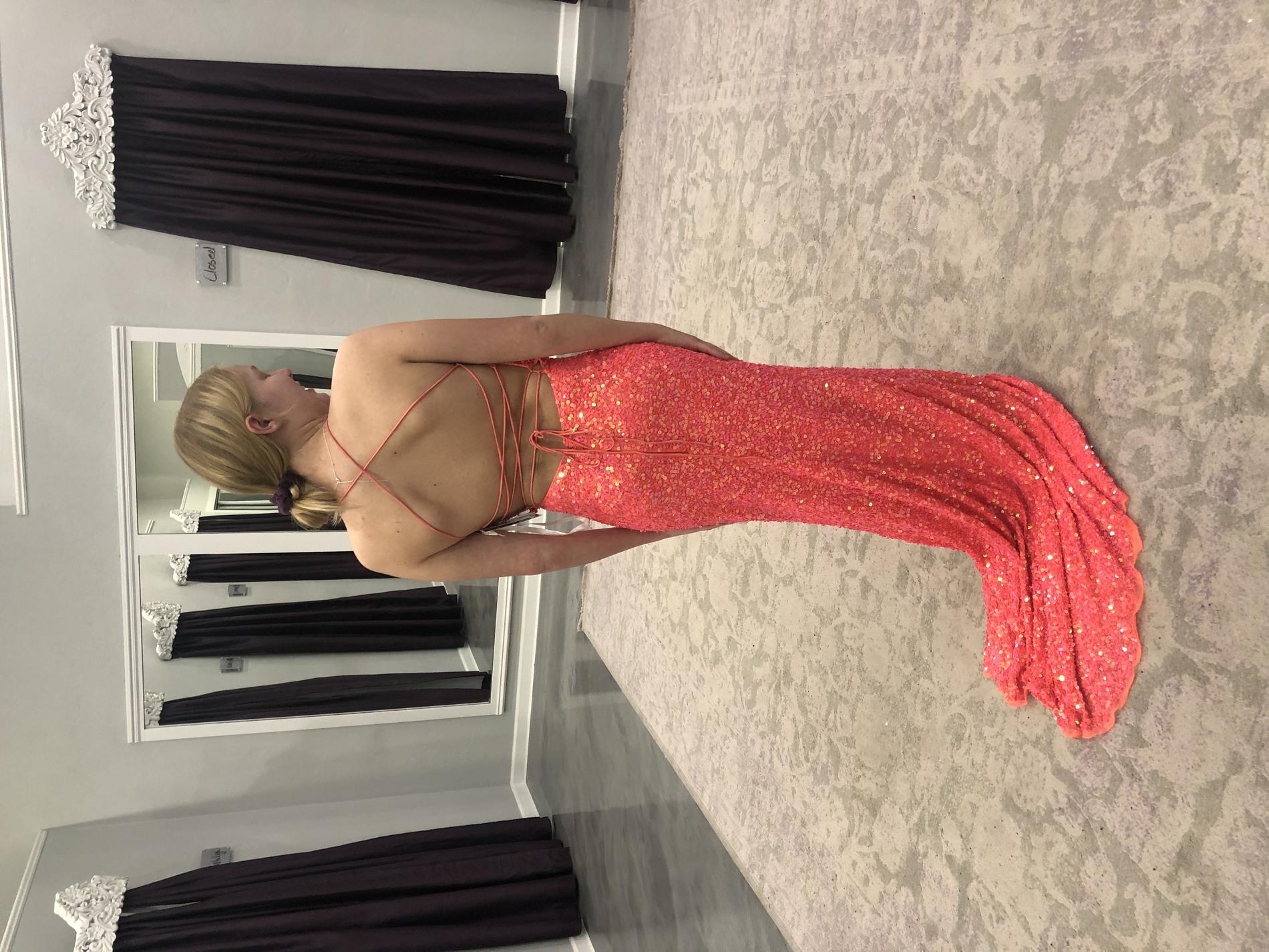 Size 2 Prom Coral Side Slit Dress on Queenly