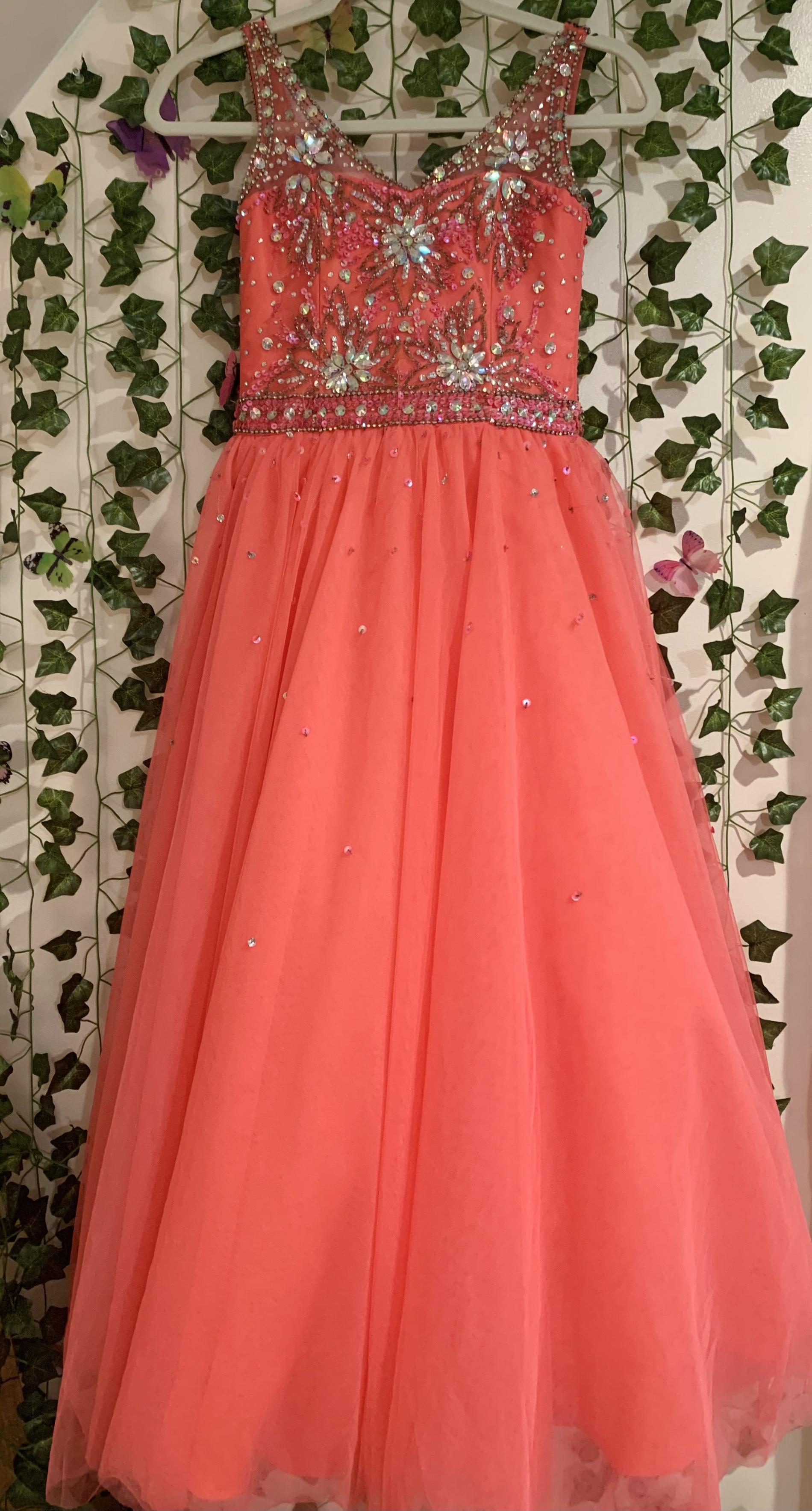 Tiffany Designs Girls Size 6 Pageant Pink Ball Gown on Queenly