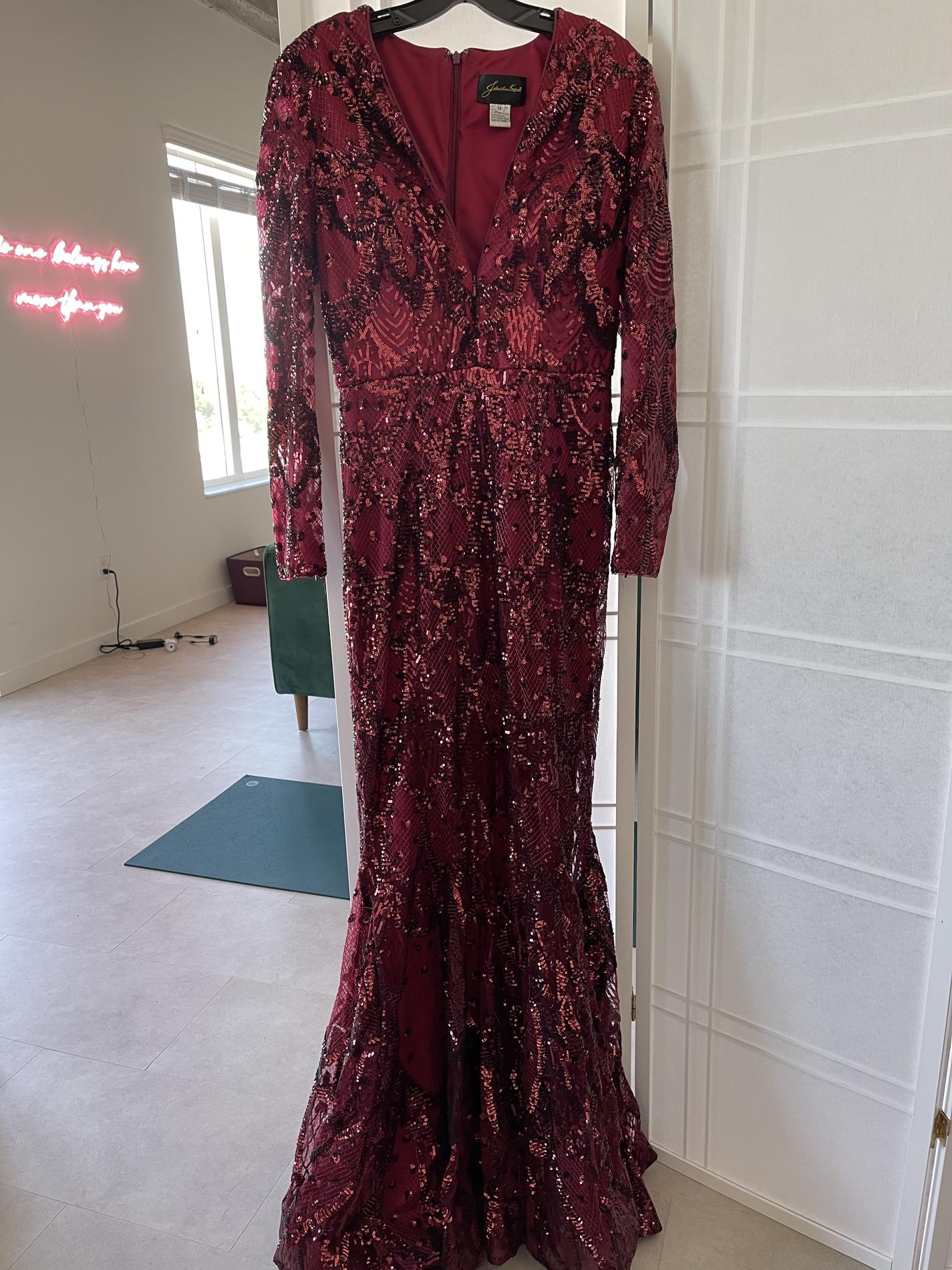 Johnathan Kayne Size 14 Prom Long Sleeve Red Floor Length Maxi on Queenly