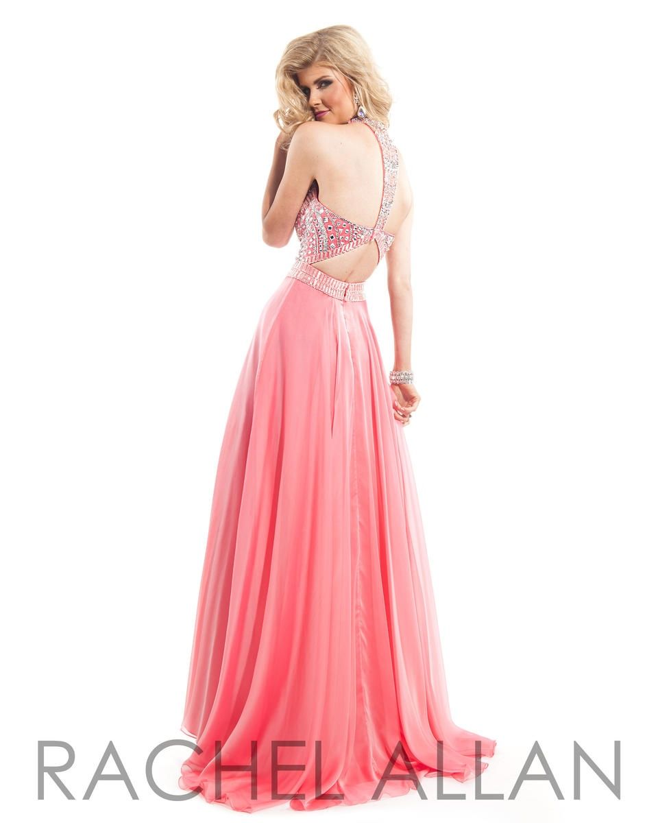 Style 6810 Rachel Allan Size 10 Bridesmaid Coral A-line Dress on Queenly
