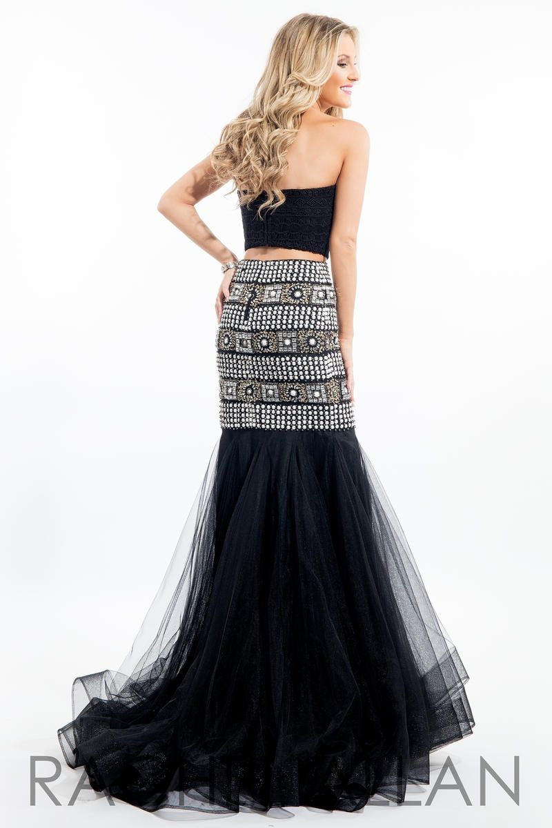 Style 7073RA Rachel Allan Size 2 Prom Black Mermaid Dress on Queenly