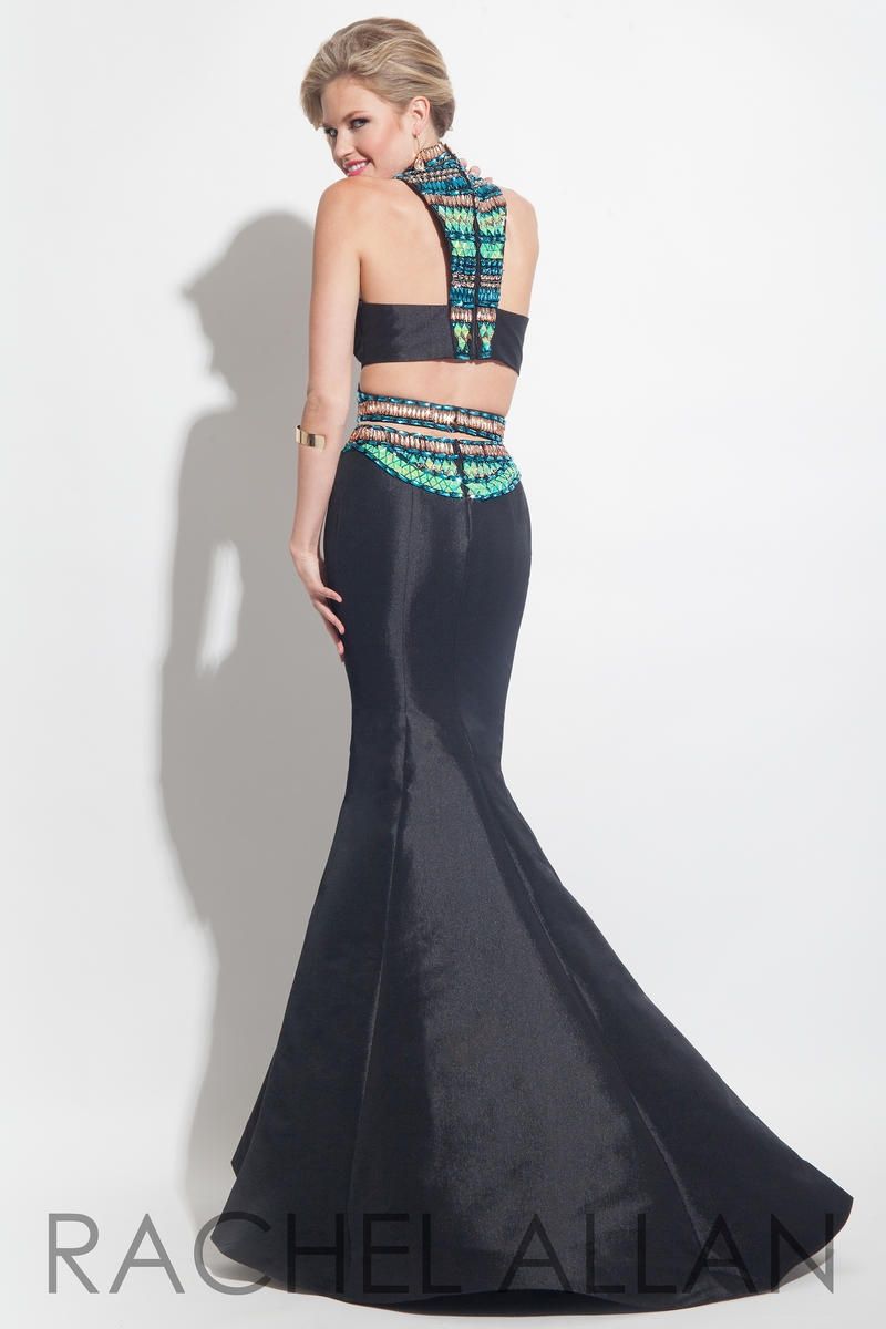 Style 7079RA Rachel Allan Size 6 Prom Black Mermaid Dress on Queenly
