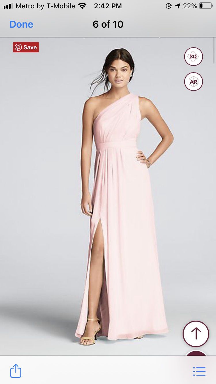 Size 10 Bridesmaid One Shoulder Light Pink Floor Length Maxi on Queenly