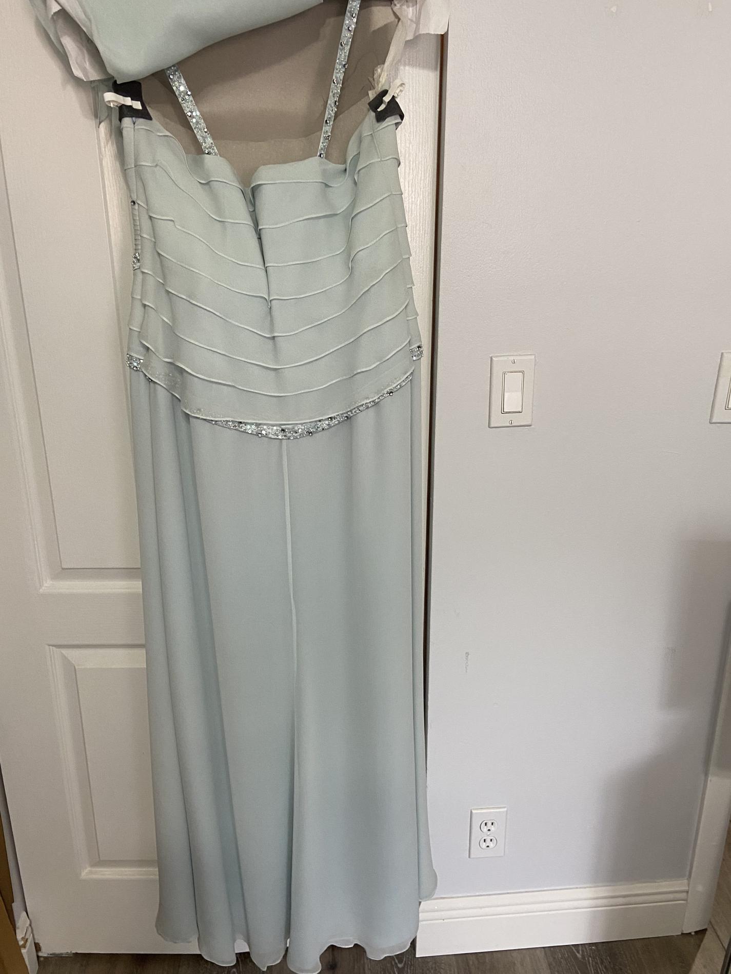 Size 12 Prom Sequined Light Blue Floor Length Maxi on Queenly