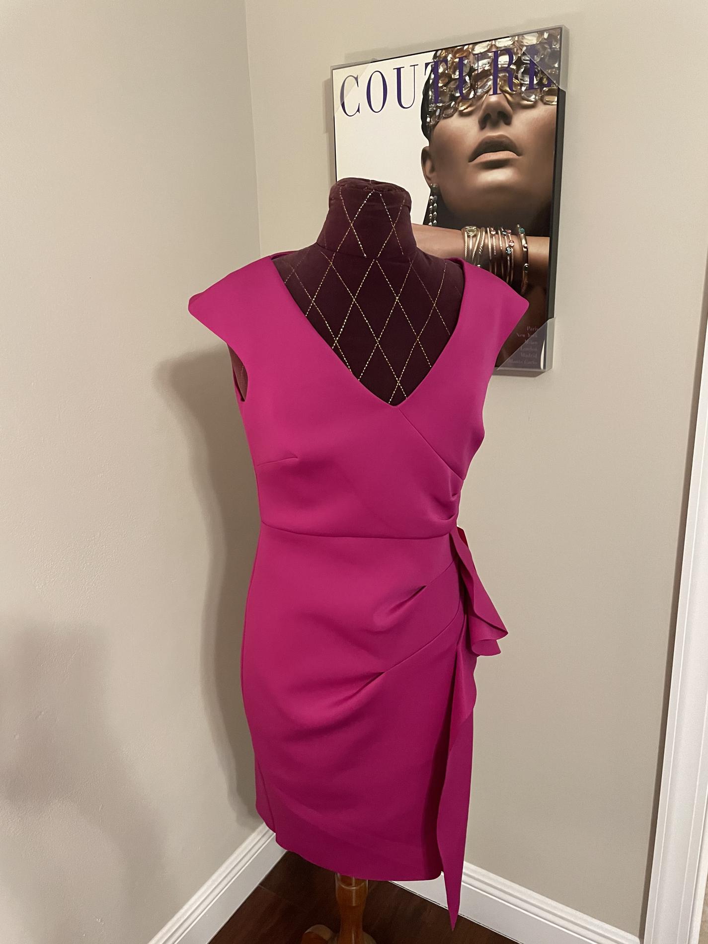 Bellle Badgley Mischka Size 6 Hot Pink Cocktail Dress on Queenly