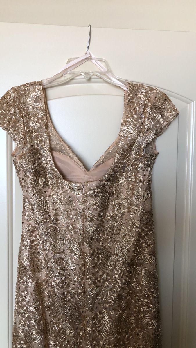 Marsoni by Colors Size 10 Lace Gold Mermaid Dress on Queenly