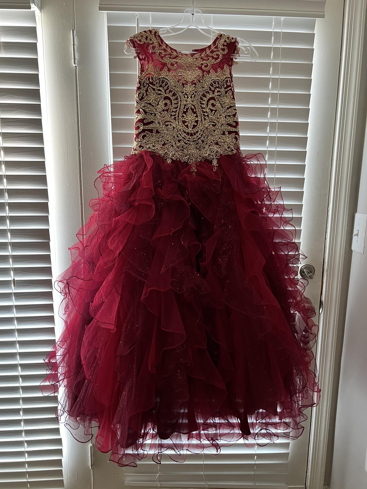 Tiffany Designs Girls Size 10 Red Ball Gown on Queenly