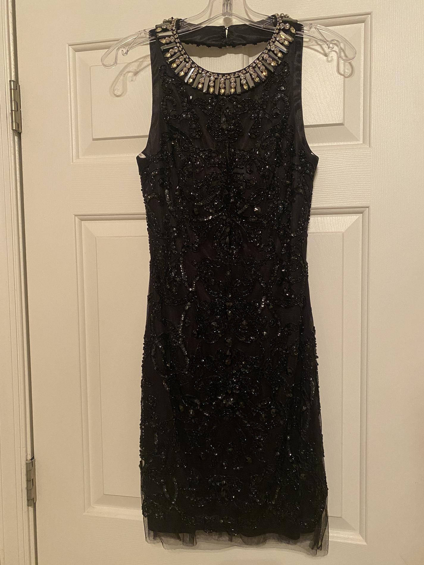 Sherri Hill Size 4 Sequined Black Cocktail Dress on Queenly