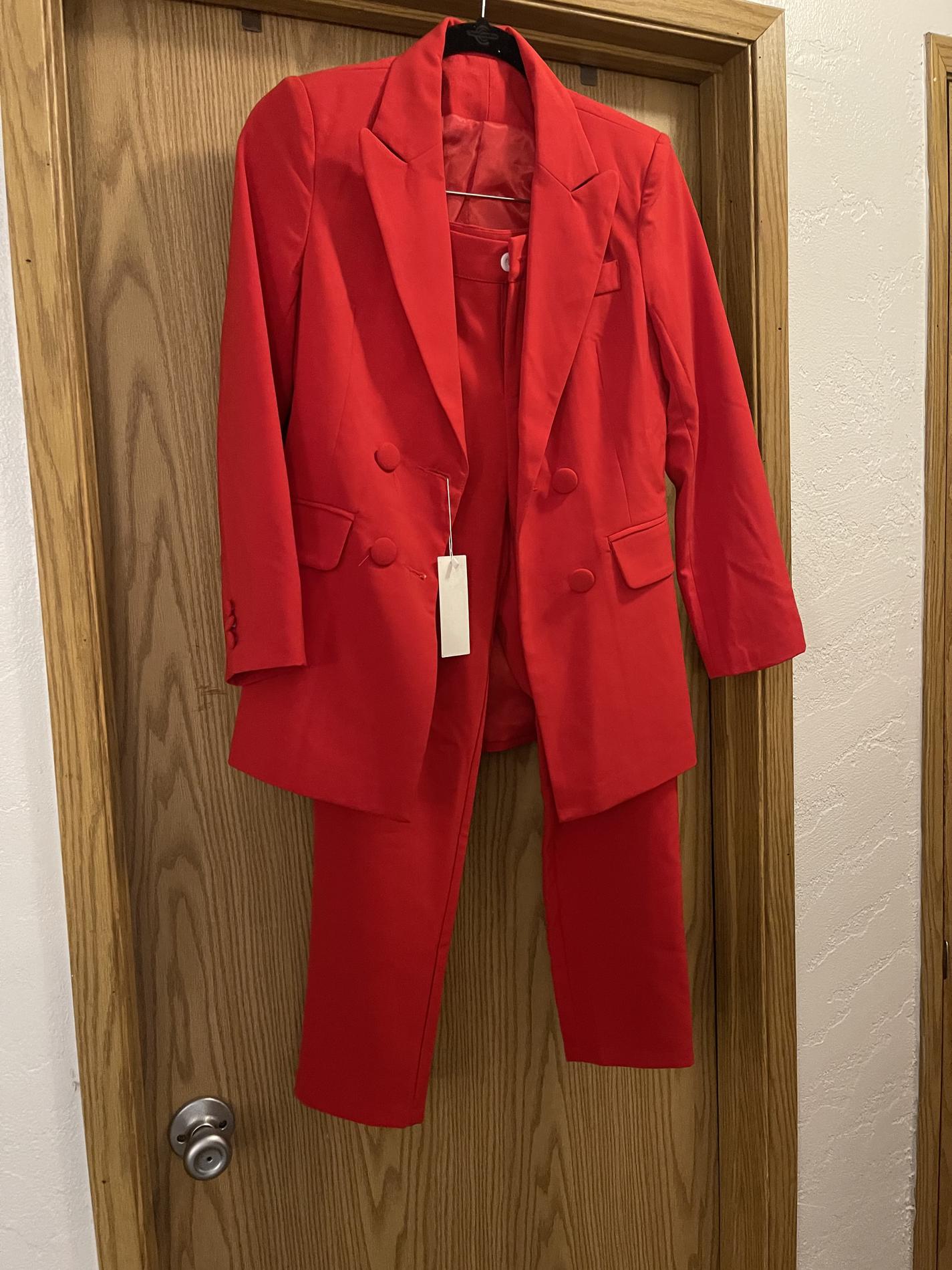 Size 0 Pageant Interview Red Formal Jumpsuit on Queenly