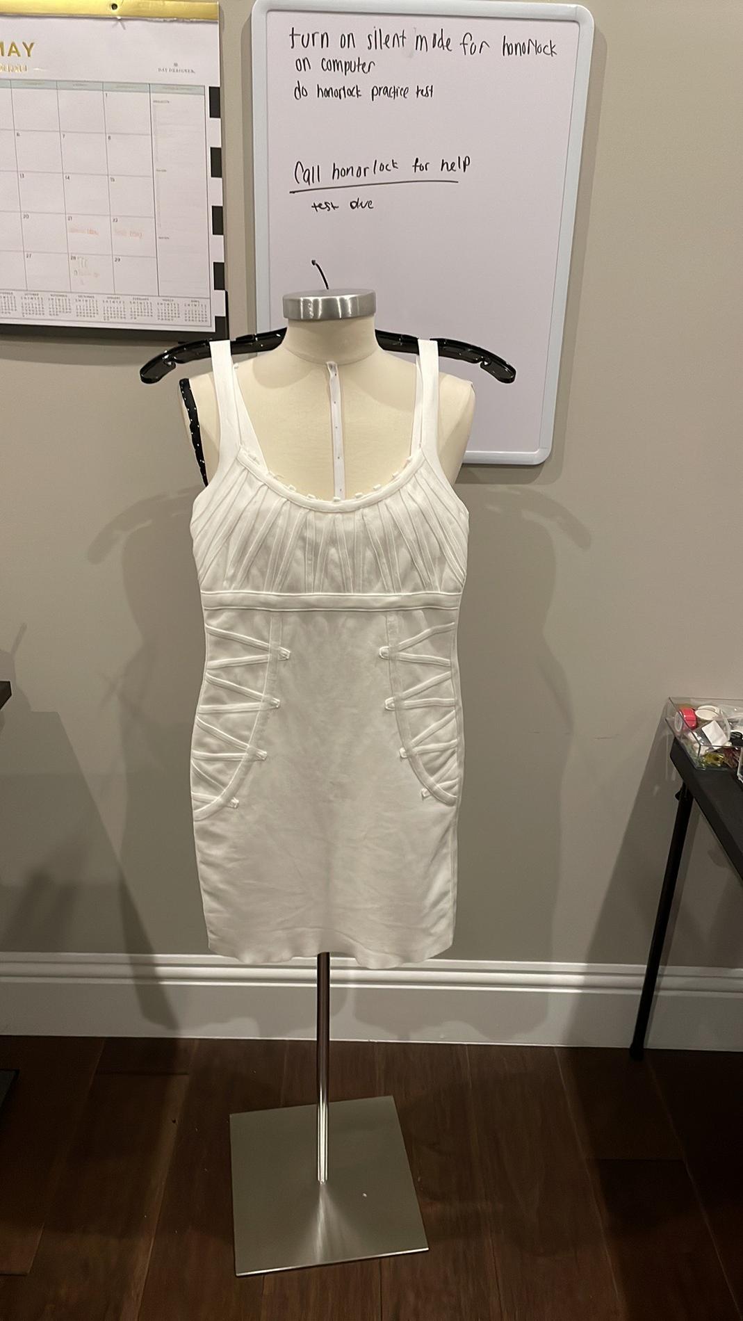Bebe Size 4 White Cocktail Dress on Queenly