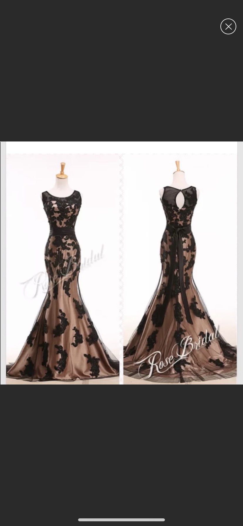 Size 4 Prom Lace Black Mermaid Dress on Queenly