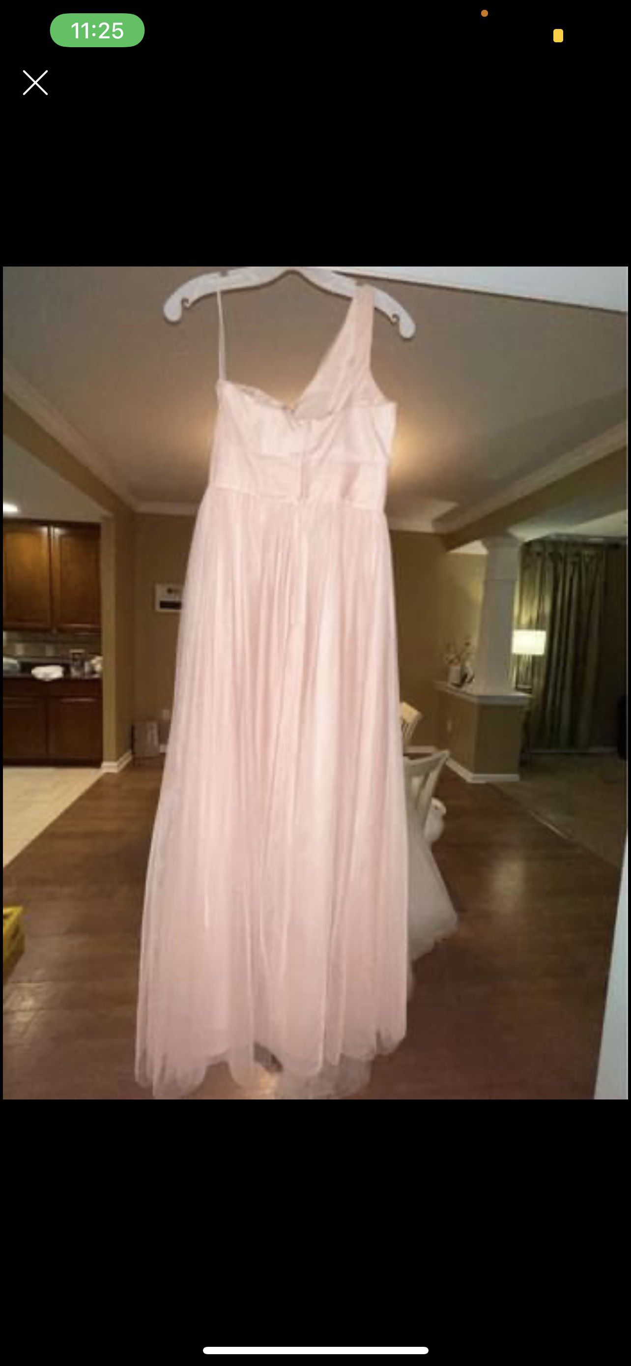 Size 6 Bridesmaid One Shoulder Light Pink Ball Gown on Queenly