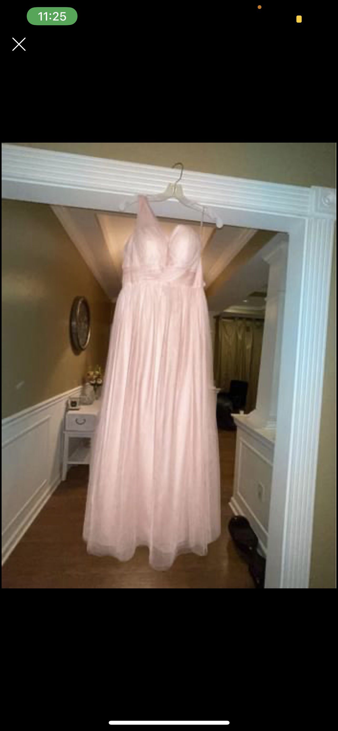 Size 6 Bridesmaid One Shoulder Light Pink Ball Gown on Queenly
