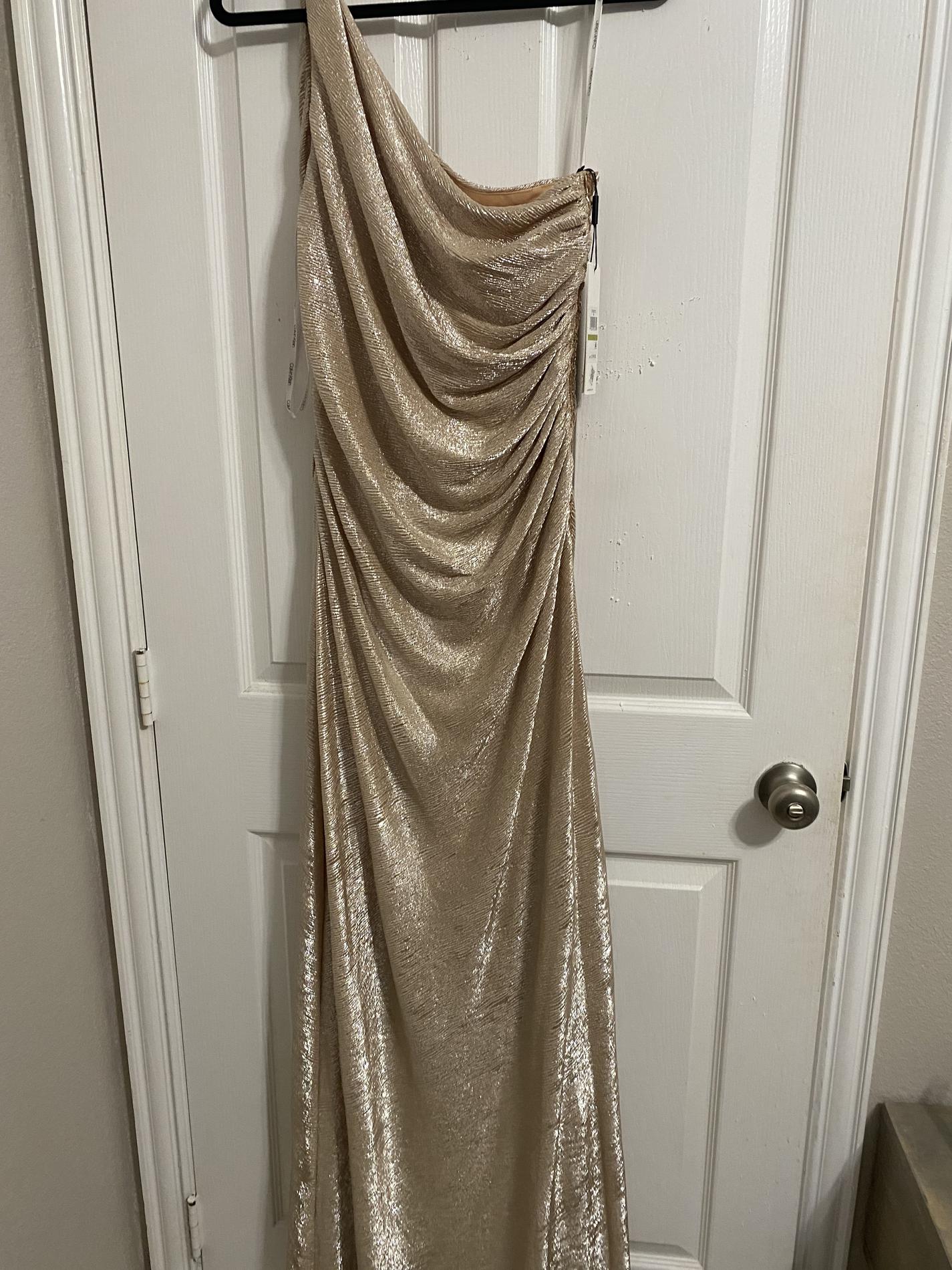 Size 14 Prom Gold Floor Length Maxi on Queenly