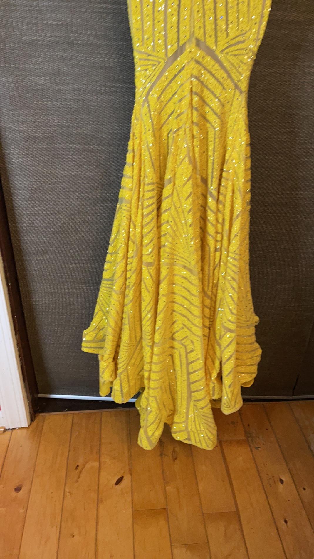 Jovani Yellow Size 00 Jersey Custom Mermaid Dress on Queenly