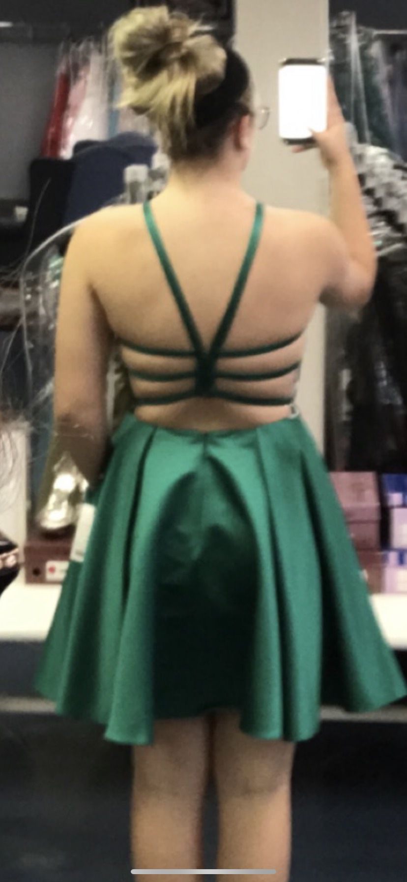 Size 8 Homecoming Emerald Green A-line Dress on Queenly