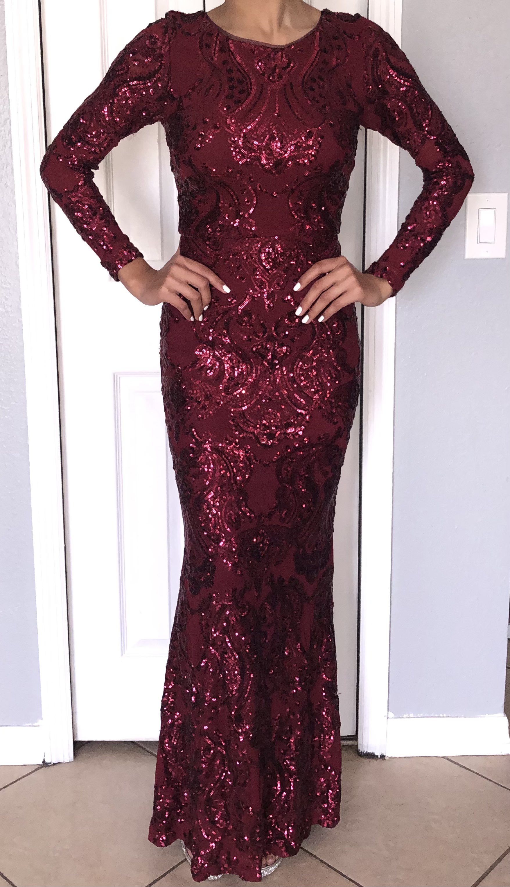 Camille La Vie Size 6 Prom Burgundy Red Mermaid Dress on Queenly