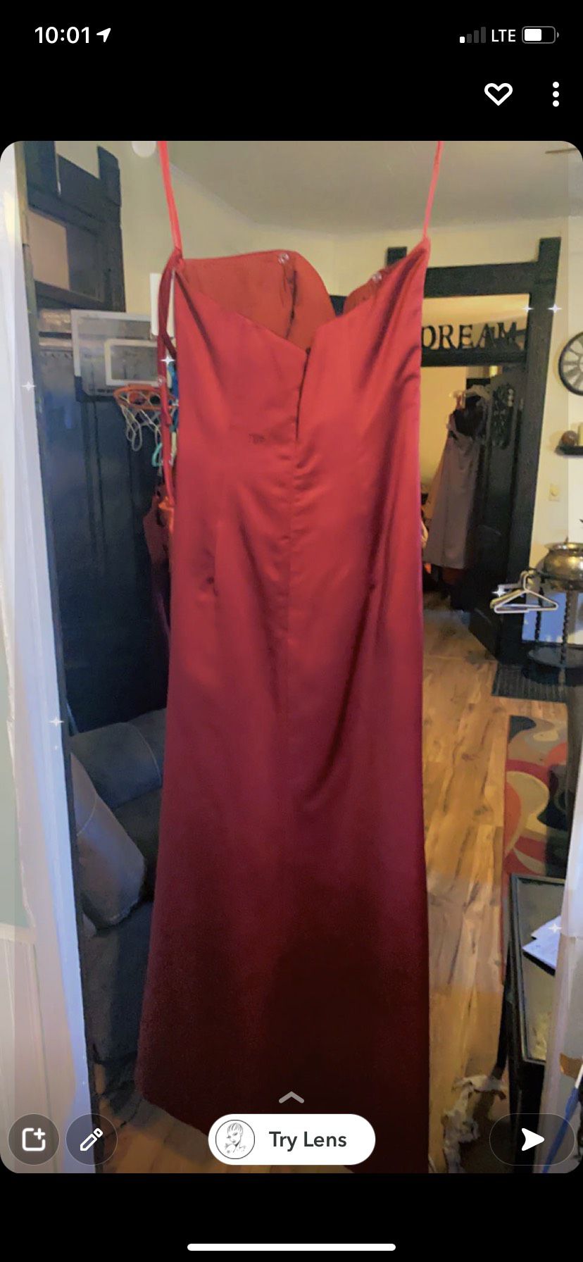 Size 14 Prom Strapless Red Floor Length Maxi on Queenly