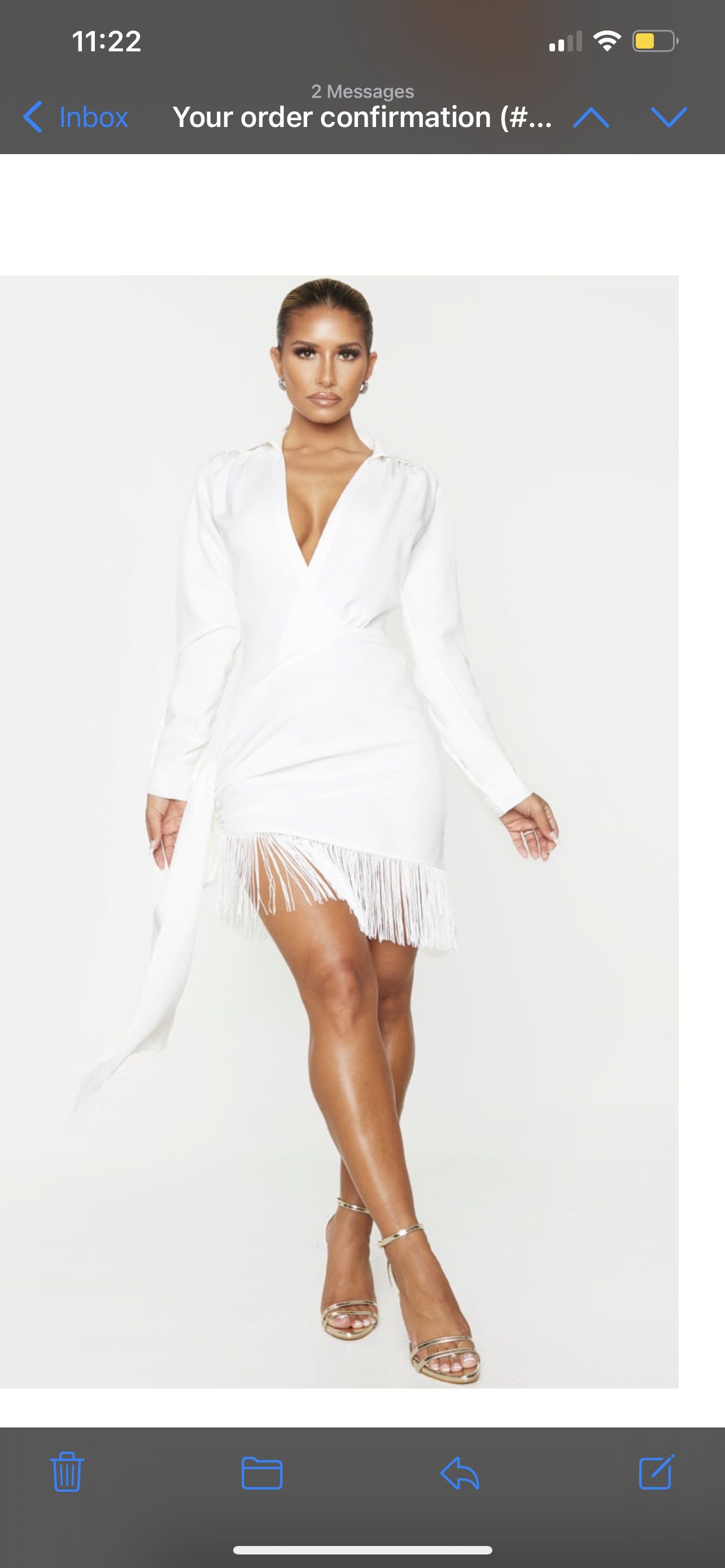 Size 4 Homecoming Long Sleeve White Side Slit Dress on Queenly