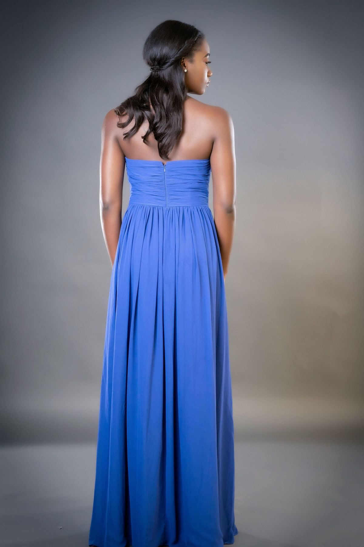 Style Phoebe Socialite Fashions Size 4 Bridesmaid Strapless Royal Blue Floor Length Maxi on Queenly