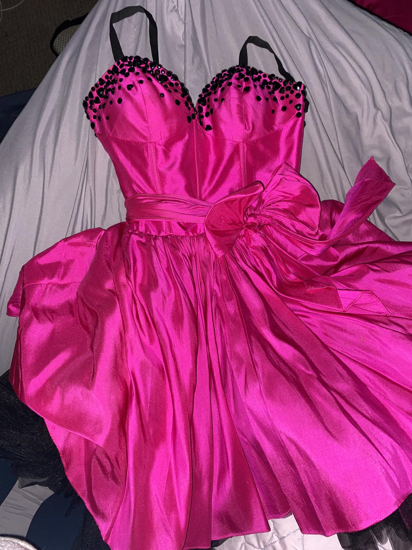 Sherri Hill Hot Pink Size 00 Homecoming Black Cocktail Dress on Queenly