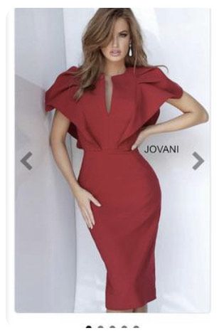 Jovani Size 4 Homecoming Cap Sleeve Red A-line Dress on Queenly
