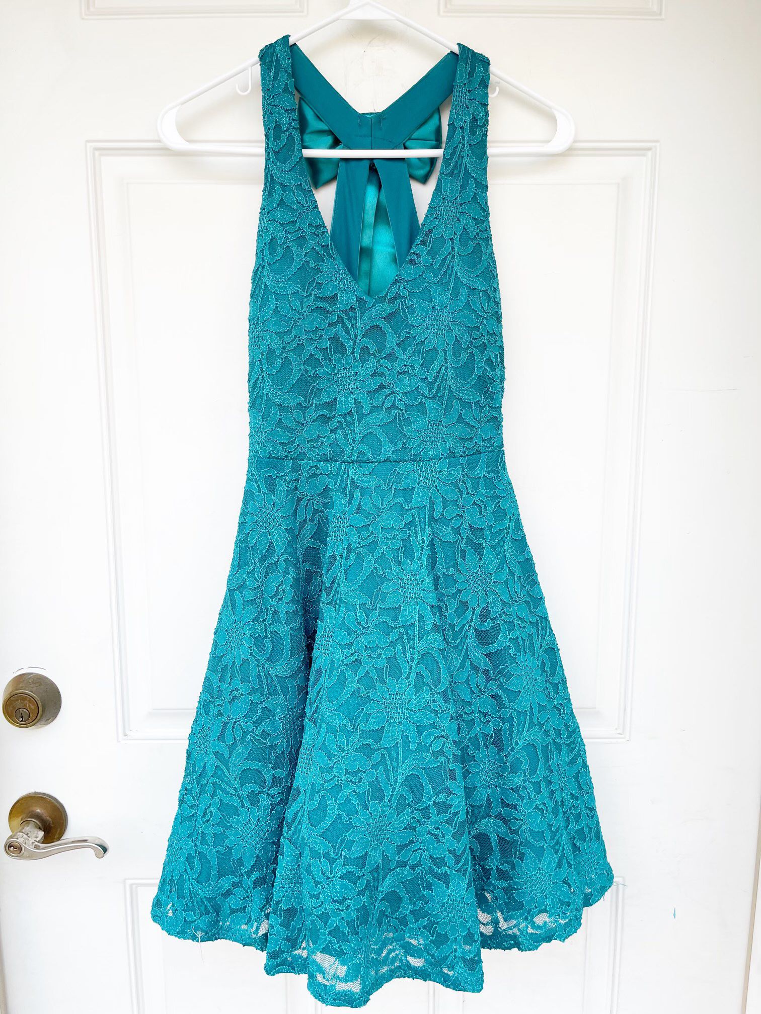 Size 2 Satin Blue A-line Dress on Queenly