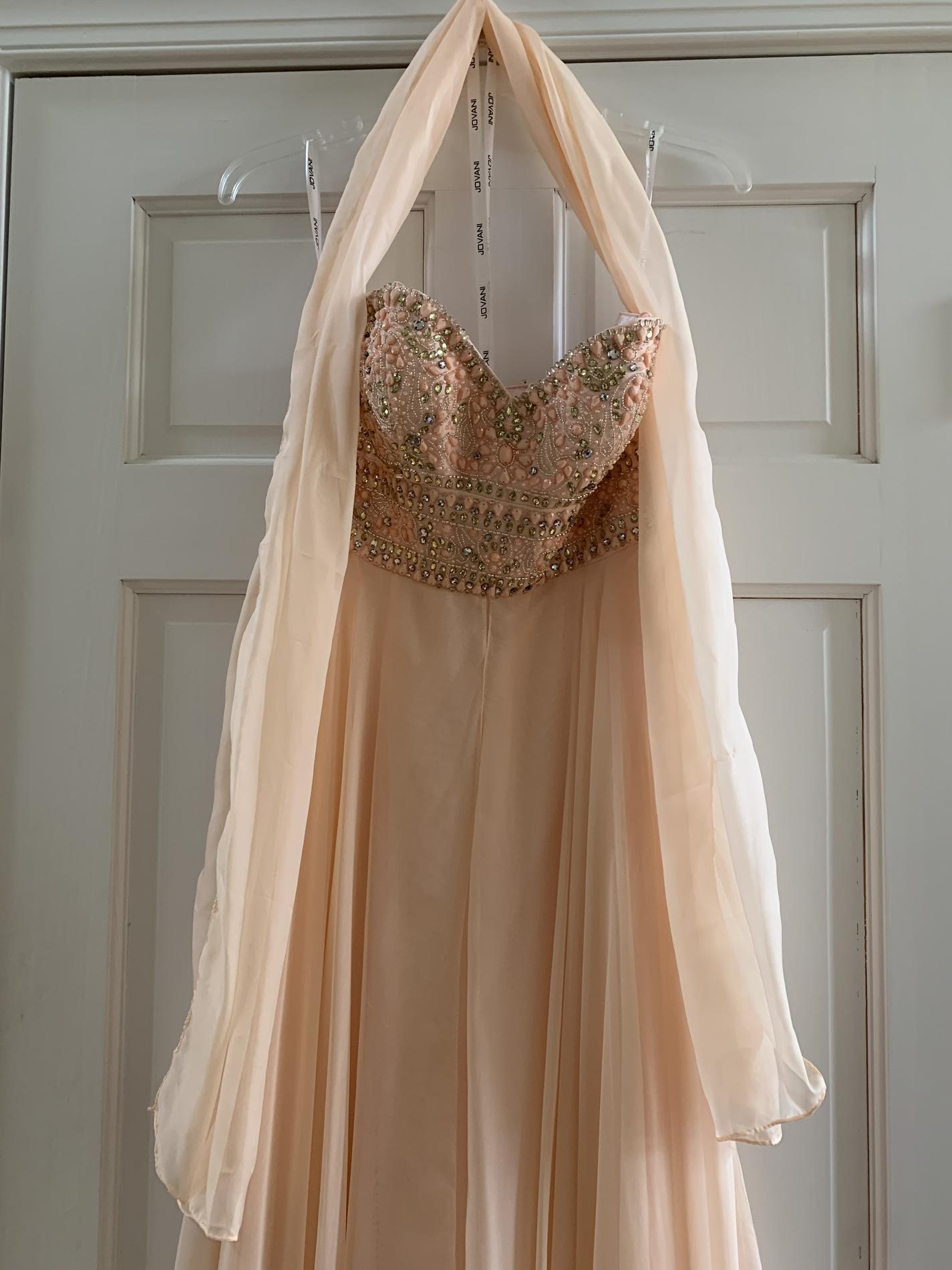 Jovani Orange Size 0 Bridesmaid Strapless Prom Straight Dress on Queenly