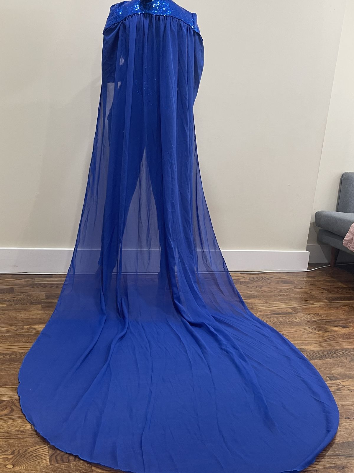 Size 8 Pageant Blue Formal Jumpsuit on Queenly