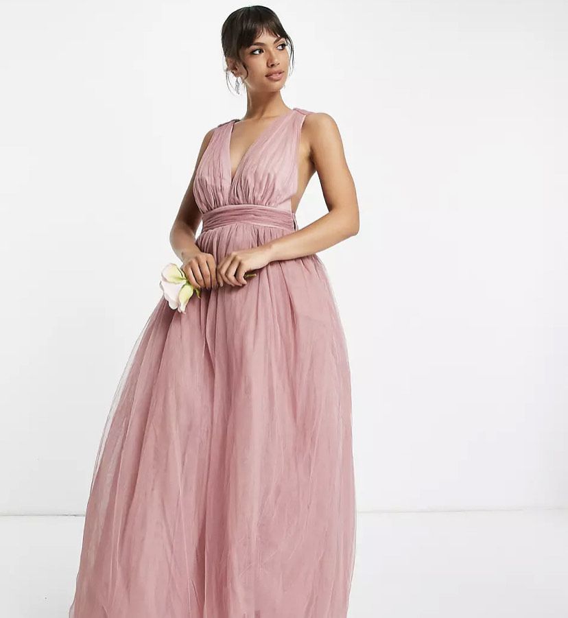Size 0 Pink Dress With Train on Queenly