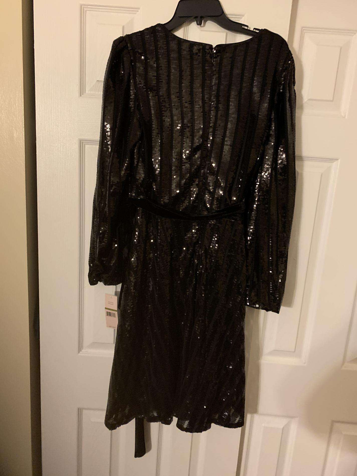 Nanette Size 14 Homecoming Long Sleeve Black Ball Gown on Queenly